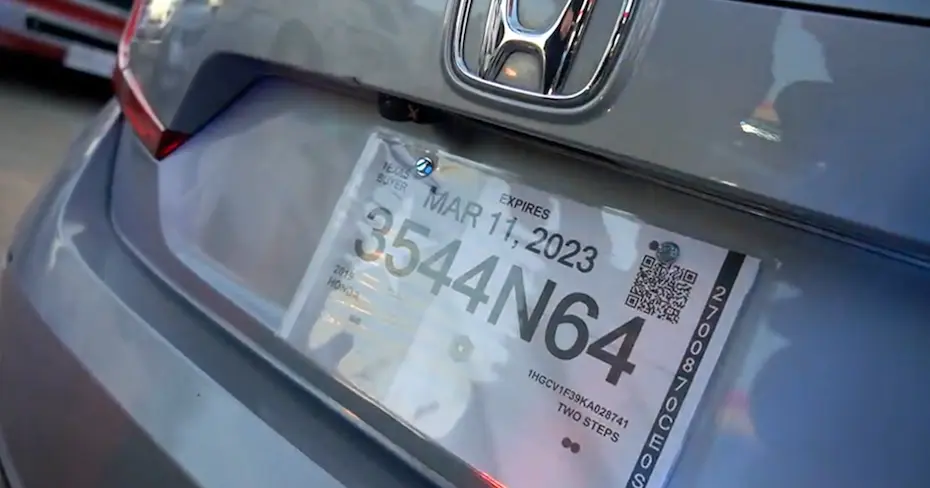 Acerca del uso de placas temporales en Texas