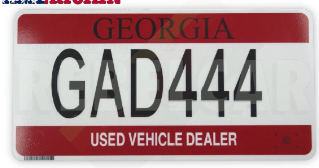 Que son las Placas de Dealer en Georgia Ejemplo de Placas de Dealer en Georgia