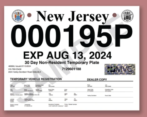 usar las placas temporales de dealer en New Jersey Quién puede usar las placas temporales de dealer en New Jersey